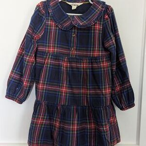 Mini Boden Navy and Red Plaid Dress